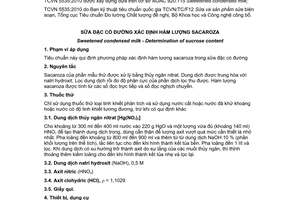 Tiêu chuẩn quốc gia TCVN 5535:2010 về Sữa đặc có đường - Xác định hàm lượng sacaroza