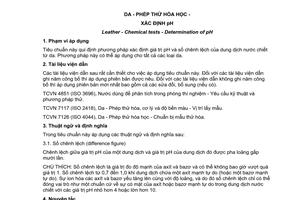 Tiêu chuẩn quốc gia TCVN 7127:2010 (ISO 4045 : 2008) về Da - Phép thử hóa học - Xác định độ pH