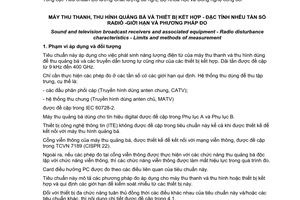 Tiêu chuẩn quốc gia TCVN 7600:2010 (CISPR 13:2009) về Máy thu thanh, thu hình quảng bá và thiết bị kết hợp - Đặc tính nhiễu tần số rađio - Giới hạn và phương pháp đo