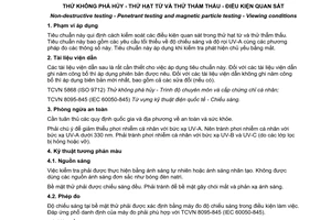 Tiêu chuẩn quốc gia TCVN 5880:2010 (ISO 3059:2001) về Thử không phá hủy - Thử hạt từ và thử thẩm thấu - Điều kiện quan sát