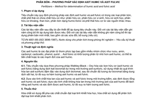 Tiêu chuẩn Việt Nam TCVN 8561:2010 về phân bón - Phương pháp xác định axit humic và axit fulvic