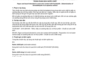 Tiêu chuẩn quốc gia TCVN 8308:2010 (EN 1541 : 2001) về Giấy và cáctông tiếp xúc với thực phẩm - Xác định formaldehyt trong dung dịch nước chiết