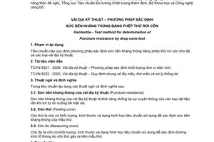 Tiêu chuẩn quốc gia TCVN 8484:2010 về Vải địa kỹ thuật – Phương pháp xác định sức bền kháng thủng bằng phép thử rơi côn