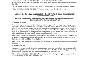 Tiêu chuẩn Việt Nam TCVN7878-2:2010 (ISO 1996-2:2007) về âm học - Mô tả, đo và đánh giá tiếng ồn môi trường - Phần 2 - Xác định mức tiếng ồn môi trường
