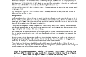 Tiêu chuẩn quốc gia TCVN 6876-2:2010 (ISO 12127-2:2007) về Quần áo bảo vệ chống nhiệt và lửa - Xác định sự truyền nhiệt tiếp xúc qua quần áo bảo vệ hoặc vật liệu cấu thành - Phần 2: Phương pháp thử sử dụng nhiệt tiếp xúc tạo ra bằng cách thả rơi ống trụ nhỏ