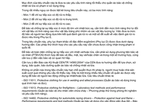 Tiêu chuẩn quốc gia TCVN 6875:2010 (ISO 11612 : 2008) về Quần áo bảo vệ - Quần áo bảo vệ chống nhiệt và lửa