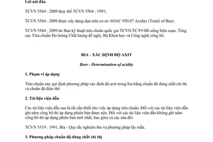 Tiêu chuẩn quốc gia TCVN 5564:2009 về Bia - Xác định độ axit