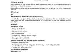 Tiêu chuẩn quốc gia TCVN 7800:2009 về Tiêu chuẩn nhà ở có phòng cho khách du lịch thuê