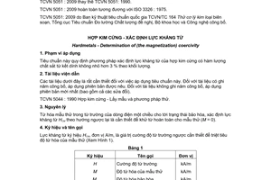 Tiêu chuẩn quốc gia TCVN 5051:2009 (ISO 3326 : 1975) về Hợp kim cứng - Xác định lực kháng từ