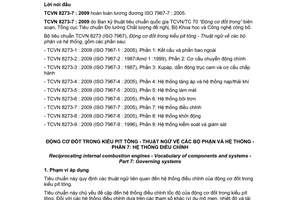 Tiêu chuẩn quốc gia TCVN 8273-7:2009 (ISO 7967-7 : 2005) về Động cơ đốt trong kiểu pittông - Thuật ngữ về các bộ phận và hệ thống - Phần 7: Hệ thống điều chỉnh