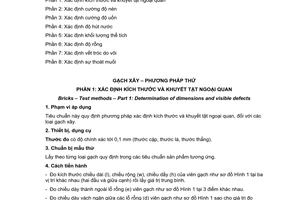 Tiêu chuẩn quốc gia TCVN 6355-1:2009 về Gạch xây - Phương pháp thử - Phần 1: Xác định kích thước và khuyết tật ngoại quan