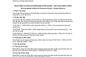 Tiêu chuẩn quốc gia TCVN 8248:2009 về Ba lát điện từ dùng cho bóng đèn huỳnh quang - Hiệu suất năng lượng