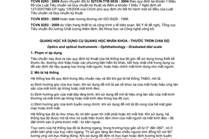 Tiêu chuẩn quốc gia TCVN 8293:2009 (ISO 8429 :1986) về Quang học và dụng cụ quang học - Nhãn khoa - Thước tròn chia độ