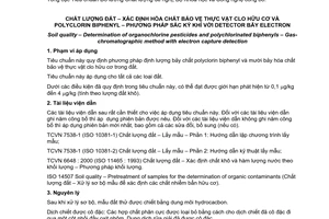Tiêu chuẩn quốc gia TCVN 8061:2009 (ISO 10382 : 2002) về Chất lượng đất - Xác định hóa chất bảo vệ thực vật clo hữu cơ và polyclorin biphenyl - Phương pháp sắc ký khí với detector bẫy electron