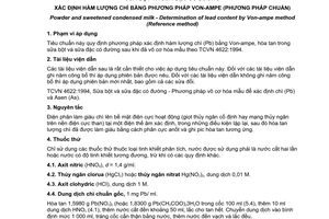 Tiêu chuẩn quốc gia TCVN 7932:2009 về Sữa bột và sữa đặc có đường - Xác định hàm lượng chì bằng phương pháp Von-ampe (phương pháp chuẩn)