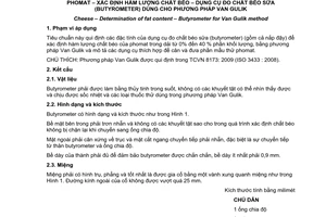 Tiêu chuẩn quốc gia TCVN 8172:2009 (ISO 3432 : 2008) về Phomat - Xác định hàm lượng chất béo - Dụng cụ đo chất béo sữa  (butyrometer) dùng cho phương pháp Van Gulik