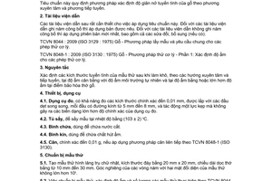 Tiêu chuẩn quốc gia TCVN 8048-15:2009 (ISO 4859:1982) về Gỗ - Phương pháp thử cơ lý - Phần 15: Xác định độ giãn nở theo phương xuyên tâm và phương tiếp tuyến