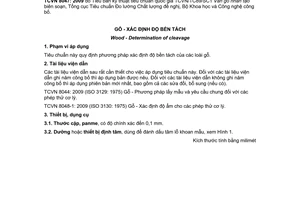 Tiêu chuẩn quốc gia TCVN 8047:2009 về Gỗ - Xác định độ bền tách