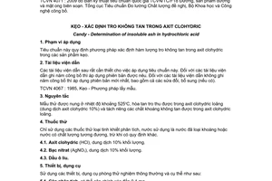 Tiêu chuẩn quốc gia TCVN 4071:2009 về Kẹo - Xác định tro không tan trong axit clohydric