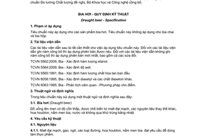 Tiêu chuẩn Việt Nam TCVN 7042:2009 về bia hơi - quy định kỹ thuật