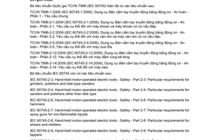 Tiêu chuẩn quốc gia TCVN 7996-2-2:2009 (IEC 60745-2-2:2008) Dụng cụ điện cầm tay truyền động bằng động cơ - An toàn - Phần 2-2: Yêu cầu cụ thể đối với máy vặn ren và máy vặn ren có cơ cấu đập