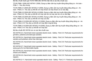 Tiêu chuẩn quốc gia TCVN 7996-2-5:2009 (IEC 60745-2-5 : 2006) về Dụng cụ điện cầm tay truyền động bằng động cơ - An toàn - Phần 2-5: Yêu cầu cụ thể đối với máy cưa đĩa