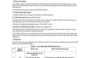 Tiêu chuẩn quốc gia TCVN 6706:2009 về Chất thải nguy hại - Phân loại