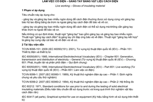 Tiêu chuẩn quốc gia TCVN 8084:2009 (IEC 60903 : 2002) về Làm việc có điện - Găng tay bằng vật liệu cách điện
