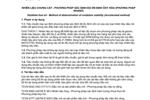 Tiêu chuẩn quốc gia TCVN 8146:2009 (ASTM D 2274-08) về Nhiên liệu chưng cất - Phương pháp xác định độ ổn định oxy hóa (Phương pháp nhanh)