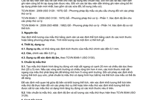 Tiêu chuẩn quốc gia TCVN 8048-2:2009 (ISO 3131:1975) về Gỗ - Phương pháp thử cơ lý - Phần 2: Xác định khối lượng thể tích cho các phép thử cơ lý