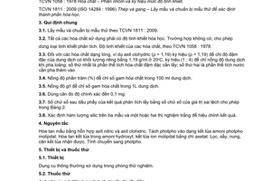 Tiêu chuẩn quốc gia TCVN 1815:2009 về Thép và gang - Xác định hàm lượng photpho - Phương pháp phân tích hóa học