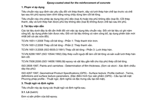 Tiêu chuẩn quốc gia TCVN 7934:2009 (ISO 14654:1999) về Thép phủ epoxy dùng làm cốt bê tông