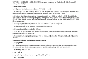 Tiêu chuẩn quốc gia TCVN 1819:2009 về Thép và gang - Xác định hàm lượng mangan - Phương pháp phân tích hóa học