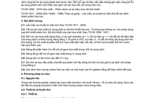 Tiêu chuẩn quốc gia TCVN 1816:2009 về Thép và gang - Xác định hàm lượng coban - Phương pháp phân tích hóa học