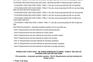 Tiêu chuẩn quốc gia TCVN 6305-5:2009 (ISO 6182-5:2006) về Phòng cháy và chữa cháy - Hệ thống Sprinkler tự động - Phần 5: Yêu cầu và phương pháp thử đối với van tràn