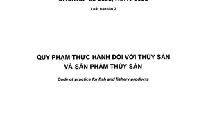 Tiêu chuẩn quốc gia TCVN 7265:2009 (CAC/RCP 52-2003, Rev.4-2008) về Quy phạm thực hành đối với thủy sản và sản phẩm thủy sản