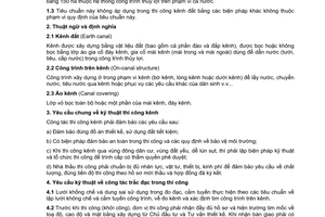 Tiêu chuẩn Việt Nam TCVN 8305:2009 về công trình thủy lợi - kênh đất - yêu cầu kỹ thuật trong thi công và nghiệm thu