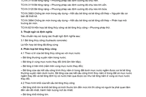 Tiêu chuẩn Việt Nam TCVN 8218:2009 về bê tông thủy công – yêu cầu kỹ thuật do Bộ Khoa học và Công nghệ ban hành