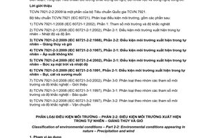 Tiêu chuẩn quốc gia TCVN 7921-2-2:2009 (IEC 60721-2-2:1988) về Phân loại điều kiện môi trường - Phần 2-2: Điều kiện môi trường xuất hiện trong tự nhiên - Giáng thủy và gió