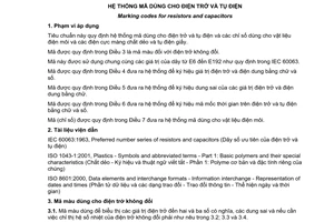 Tiêu chuẩn quốc gia TCVN 6747:2009 (IEC 60062 : 2004) về Hệ thống mã dùng cho điện trở và tụ điện