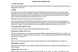 Tiêu chuẩn quốc gia TCVN 8158:2009 (CODEX STAN 98-1981, Rev. 1-1991) về Thịt xay thô chế biến sẵn