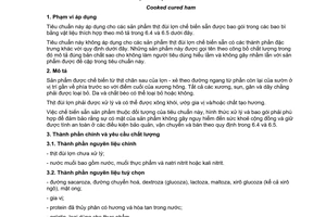 Tiêu chuẩn quốc gia TCVN 8159:2009 (CODEX STAN 96-1981, Rev.1-1991) về Thịt đùi lợn chế biến sẵn