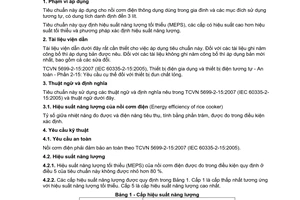 Tiêu chuẩn quốc gia TCVN 8252:2009 về Nồi cơm điện - Hiệu suất năng lượng