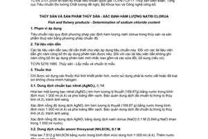 Tiêu chuẩn Việt Nam TCVN 3701:2009 về thủy sản và sản phẩm thủy sản - xác định hàm lượng natri clorua