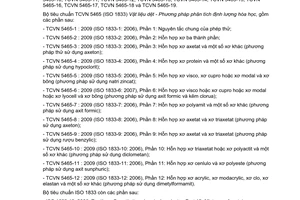 Tiêu chuẩn quốc gia TCVN 5465-2:2009 (ISO 1833-2 : 2006) về Vật liệu dệt - Phân tích định lượng hóa học - Phần 2: Hỗn hợp xơ ba thành phần