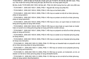 Tiêu chuẩn quốc gia TCVN 5465-21:2009 (ISO 1833-21 : 2006) về Vật liệu dệt - Phân tích định lượng hóa học - Phần 21: Hỗn hợp xơ clo, xơ modacrylic, xơ elastan, xơ axetat, xơ triaxetat và một số xơ khác (Phương pháp sử dụng xyclohexanon)