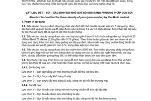 Tiêu chuẩn quốc gia TCVN 5785:2009 (ASTM D 1907 : 2007) về Vật liệu dệt - Sợi - Xác định độ nhỏ (chỉ số sợi) bằng phương pháp con sợi