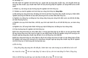 Tiêu chuẩn Việt Nam TCVN 8214:2009 về thí nghiệm mô hình thủy lực công trình thủy lợi, thủy điện