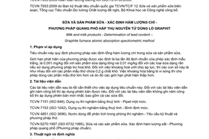 Tiêu chuẩn quốc gia TCVN 7933:2009 (ISO/TS 6733:2006) về Sữa và sản phẩm sữa - Xác định hàm lượng chì - Phương pháp quang phổ hấp thụ nguyên tử dùng lò graphit