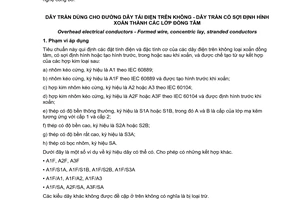 Tiêu chuẩn quốc gia TCVN 8090:2009 (IEC 62219 : 2002) về Dây trần dùng cho đường dây tải điện trên không - Dây trần có sợi định hình xoắn thành các lớp đồng tâm